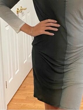 Helmut Lang Shadow Ombre Midi Jersey Dress in size Large